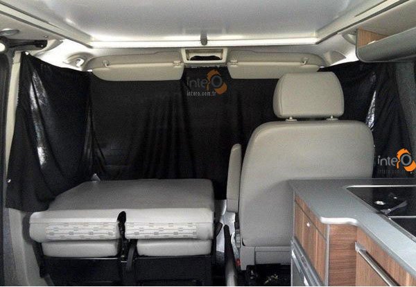 VW T5 City Van Ön Cam - Ön Kabin Perde Perdesi