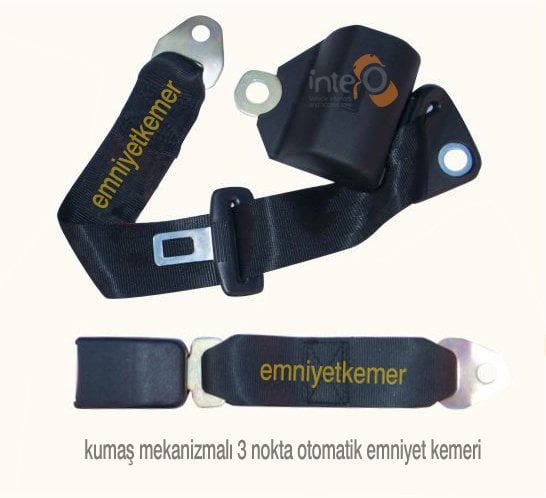 3 Nokta Makaralı Otomatik Emniyet Kemeri Kilitlemeli - Kumaşlı Mekanizma