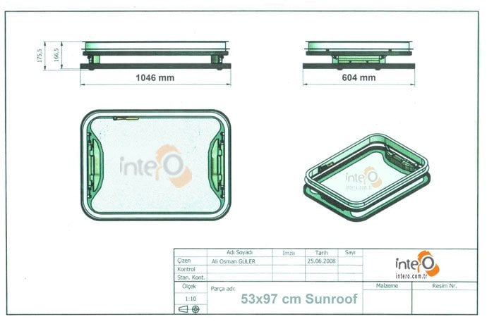 Sunroof 53x97 cm