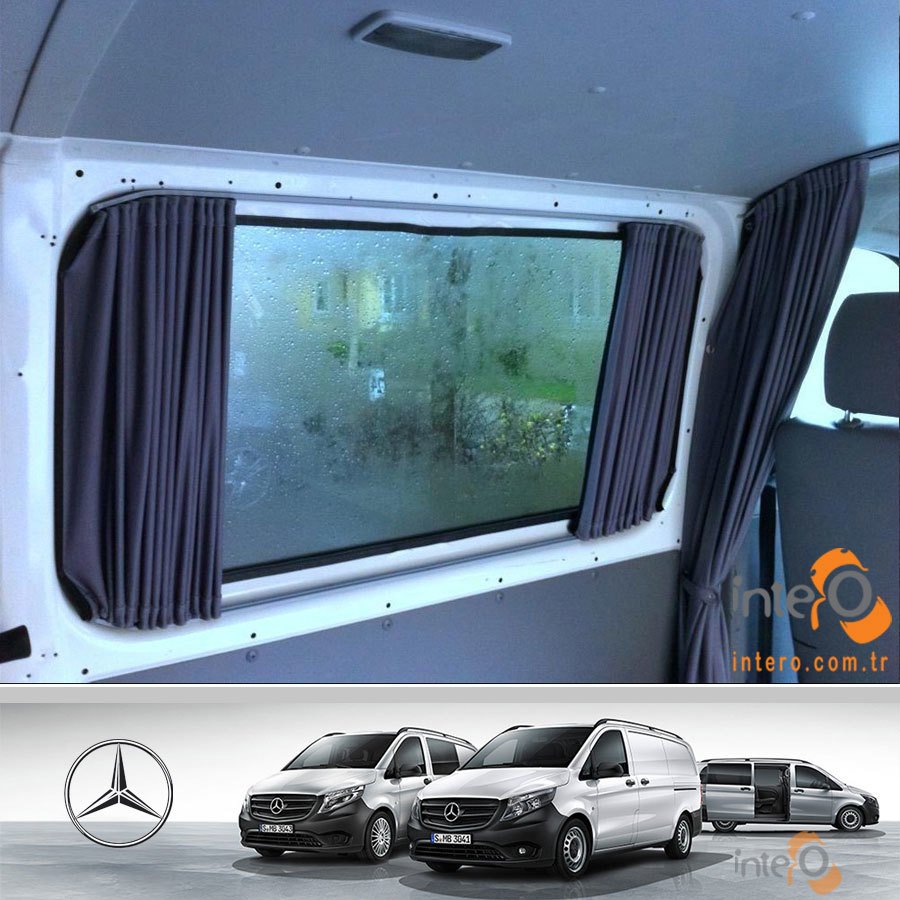 Mercedes Viano 5 cam perde + ara bolme rayları dahil