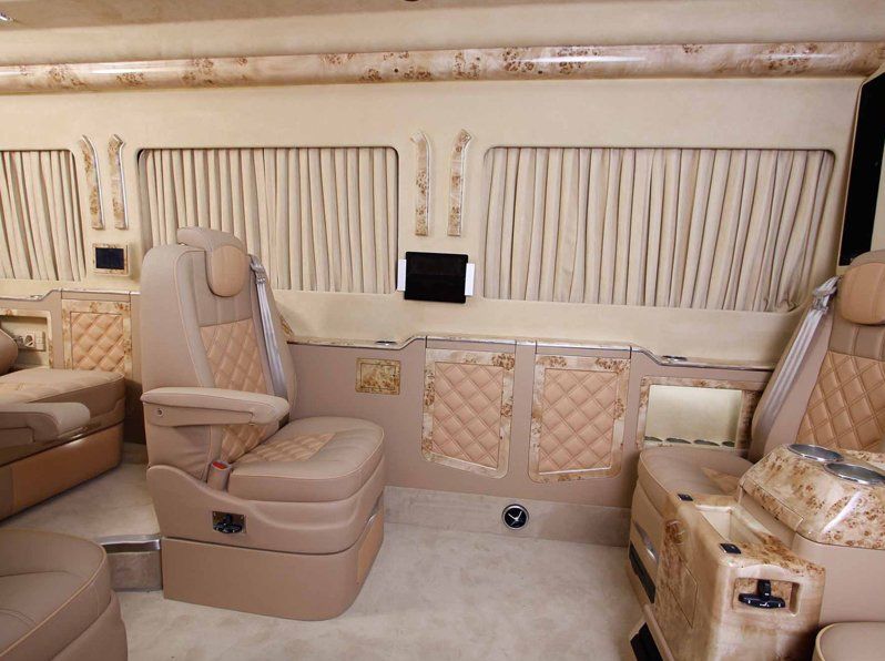 Mercedes Vito Alkantra Kumaşlı VIP Pliseli Perde ve Rayları Komple Takım (5 Cam)