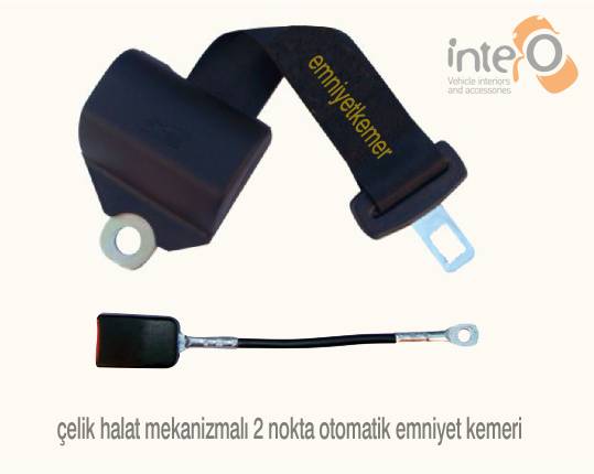 2 Nokta Makaralı Otomatik Emniyet Kemeri Kilitlemeli - Çelik Halatlı Mekanizma